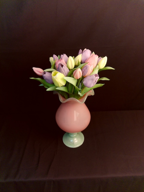 Kunstblume rosa Vase Kunstblumenstrauß in rosa Vase