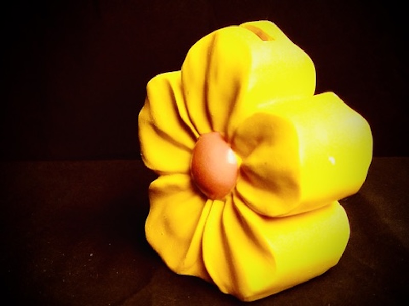 Spardose Blume Gelb Spardose in Blütenform Gelb