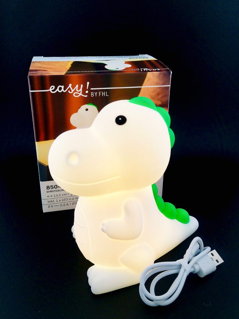 Nachtlicht Dinosaurier mit USB-Kabel Kinder-Nachtlicht in Dinosaurierform aus Kunststoff mit USB-Ladekabel