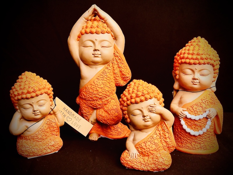 Buddha Figuren Set Orange Deko & Figuren ansehen